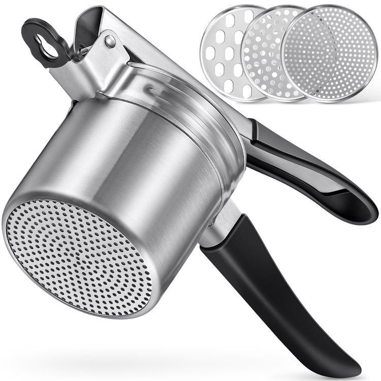 Potato Ricer Sopito Upgraded Stainless Steel Potato Masher with 3 Interchangeable Discs