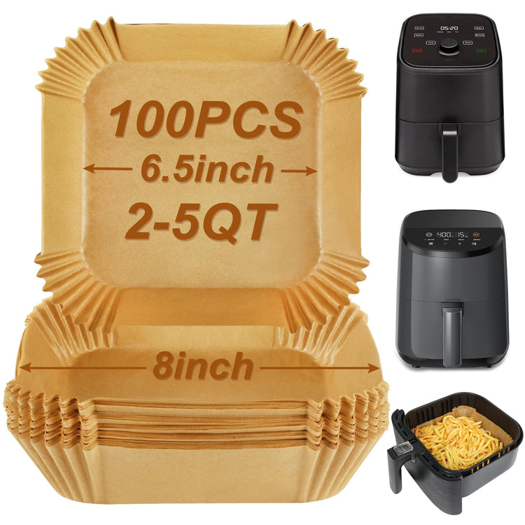 Small Air Fryer Disposable Paper Liners for 2 to 5QT Airfryer (200 Count)