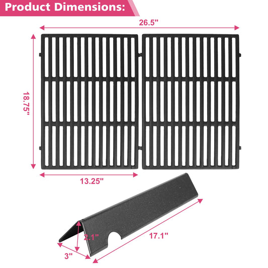 17" Flavorizer Bars 66795 and 18.75" Cast Iron Grill Grates 66095 Combo for Weber Genesis II LX 300 Series