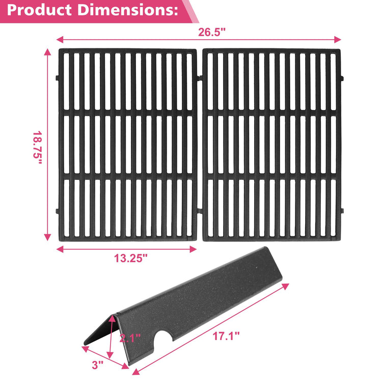 17" Flavorizer Bars 66795 and 18.75" Cast Iron Grill Grates 66095 Combo for Weber Genesis II LX 300 Series