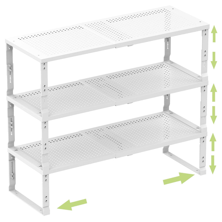 Heavy Duty Adjustable Metal Shelf Organizer (3 Count)