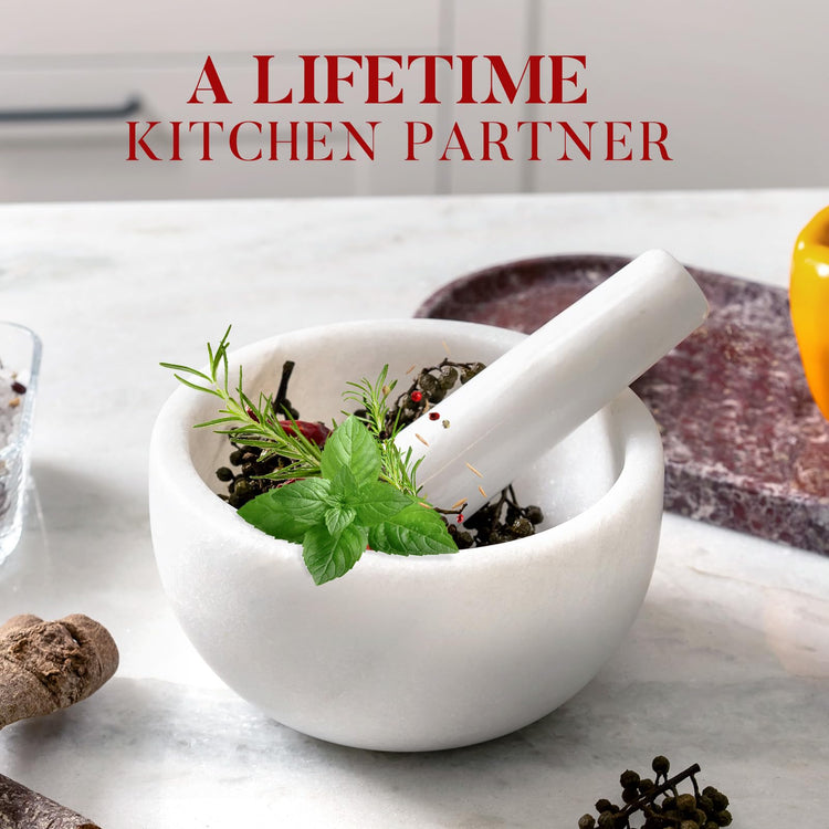 Marble Mortar and Pestle Set