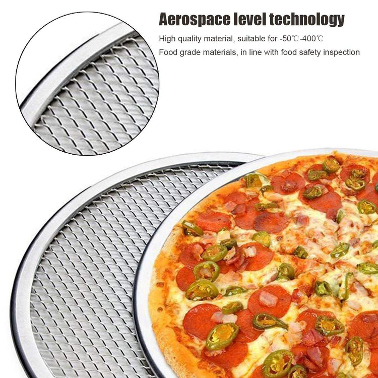 Pizza Screen 3PCS Aluminum Alloy Seamless Pizza Screen Non Stick Mesh Net Baking Tray Cookware Kitchen Tool For Oven (3 Count)