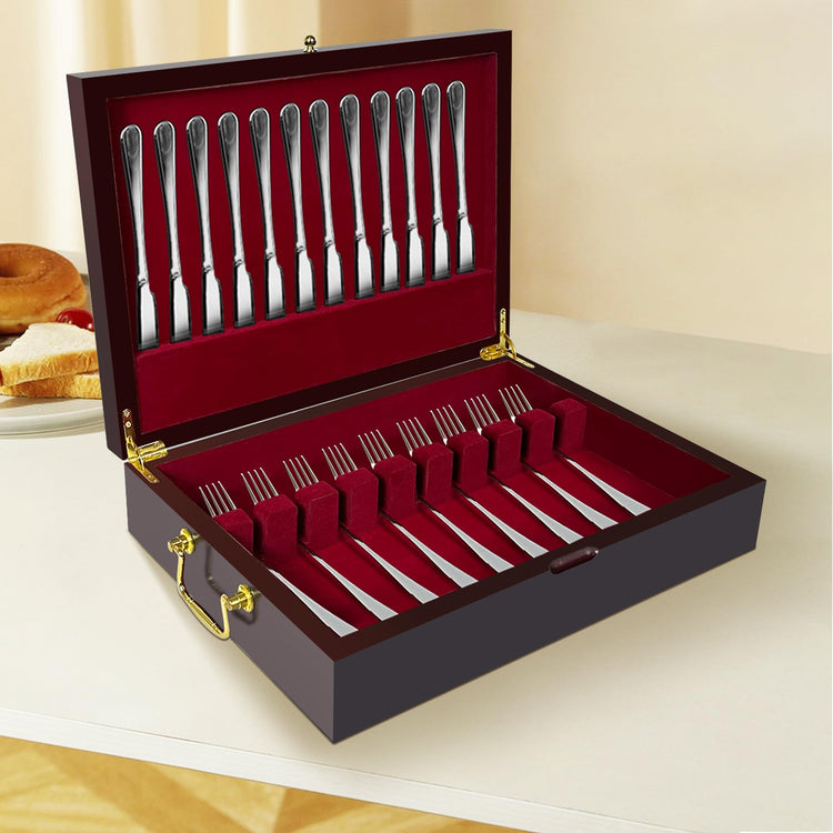 Silverware Storage Box Solid Wood with Lid