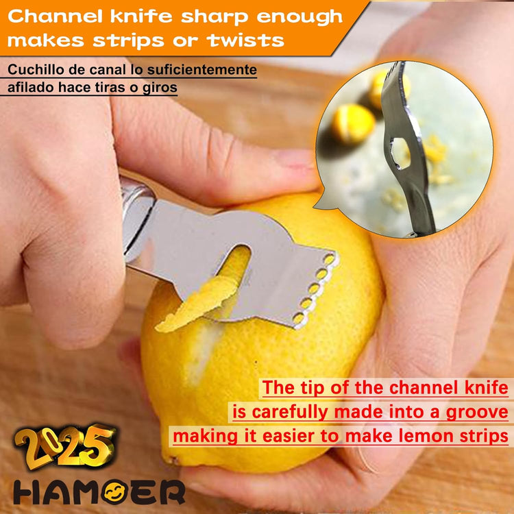 Cheese Grater and Lemon Zester, Handheld for Grating Cheese Chocolate Citrus Peel Ginger Potatoes,two Kitchen and Bar tools