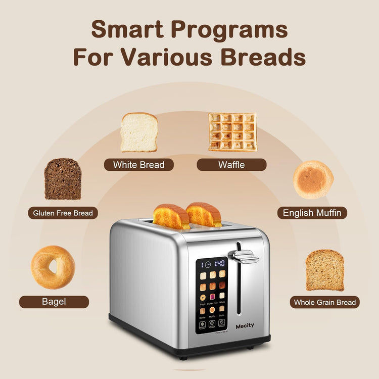 2 Slice Toaster Touch Screen 1.5" Wide Slot