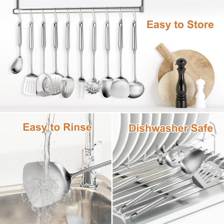 304 Stainless Steel Cooking Utensils Set (12 Count)