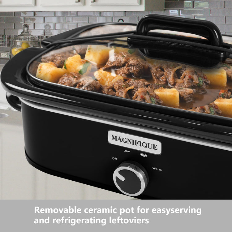 4 Quart Slow Cooker with Casserole Manual Warm Setting