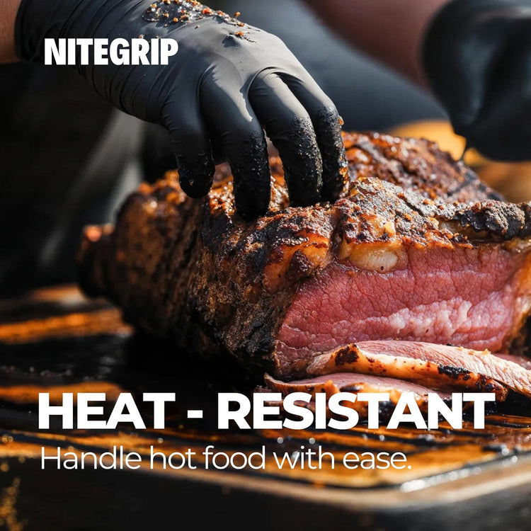 BBQ Gloves Set, 4 Reusable Cotton Glove Liners & 100 Disposable Nitrile Gloves, for Heat Resistant Cooking, Grilling Accessories, Food Prep & Smoker, Guantes de Barbacoa Nitrilo