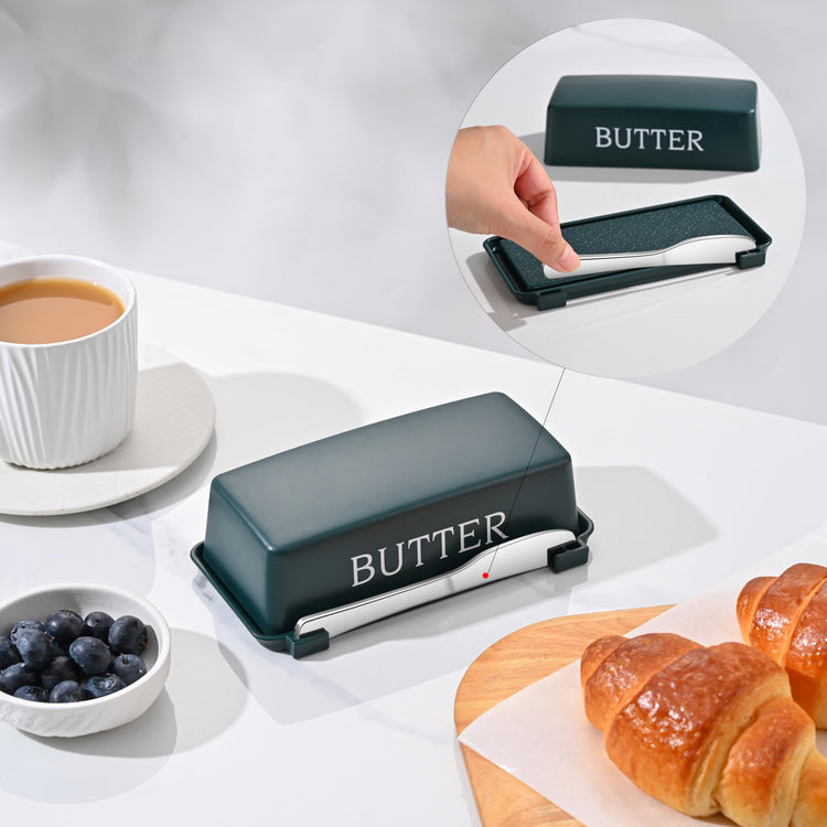 Butter Tray With Lid And Stainless Steel Knife