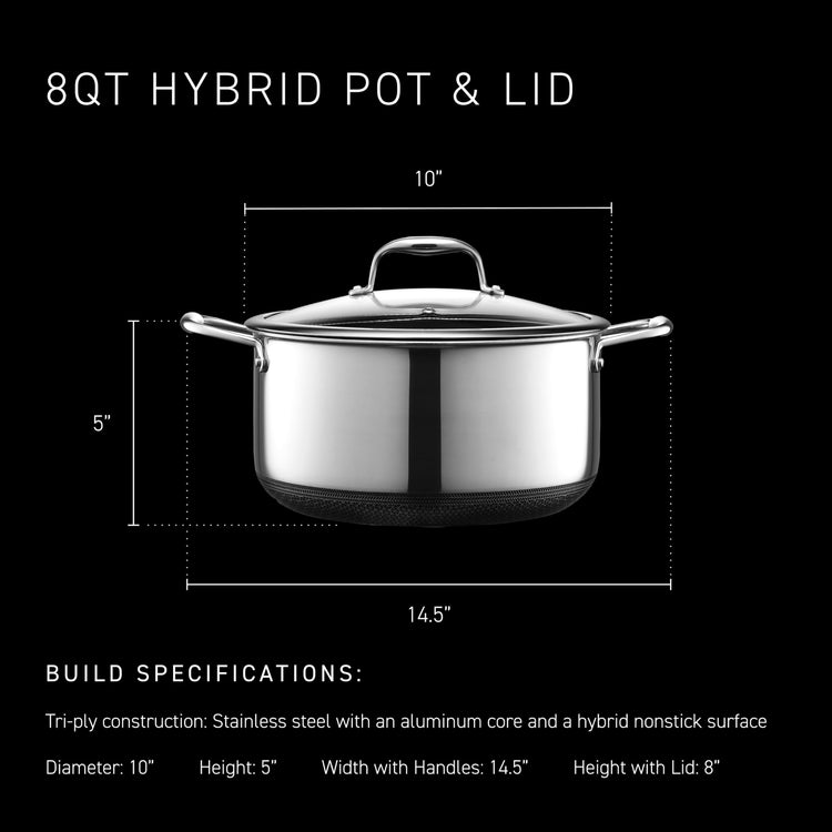 8QT Hybrid Nonstick Braiser Stock Pot with Lid