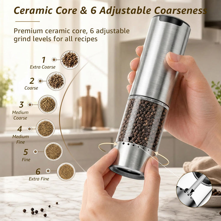 Electric Salt and Pepper Grinder Set Type (2 Count)