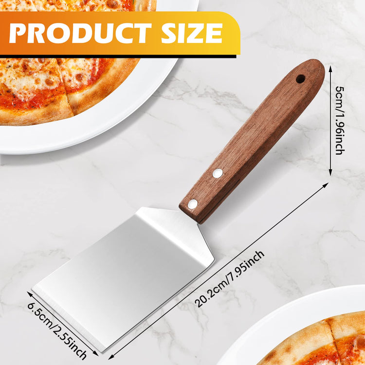 20 Pcs Pizza Spatula Stainless Steel Server Wood Handle Bulk (20 Count)