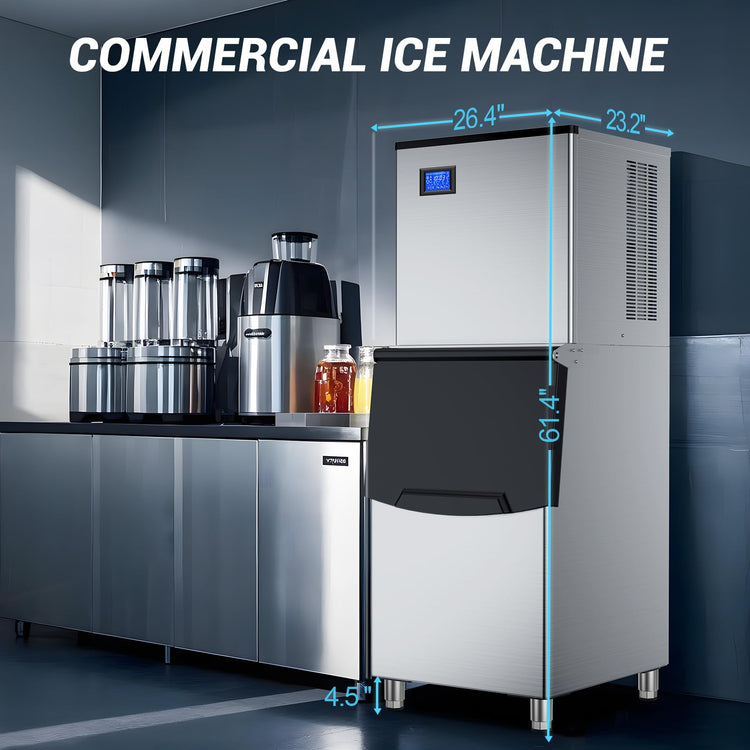 600 lbs High Output Commercial Ice Machine Freestanding Self