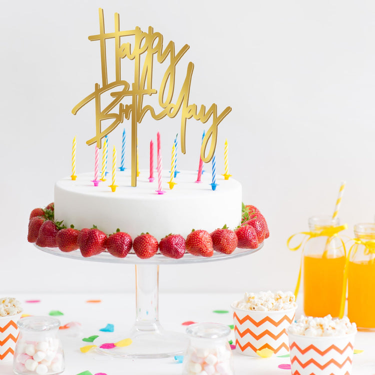 1PCS Gold Birthday Cake Topper