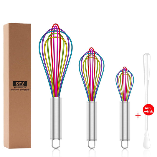 Rainbow Silicone Whisk Set of 3 (3 Count)