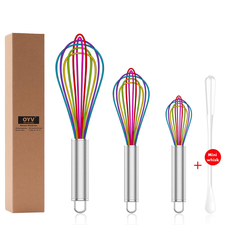 Rainbow Silicone Whisk Set of 3 (3 Count)