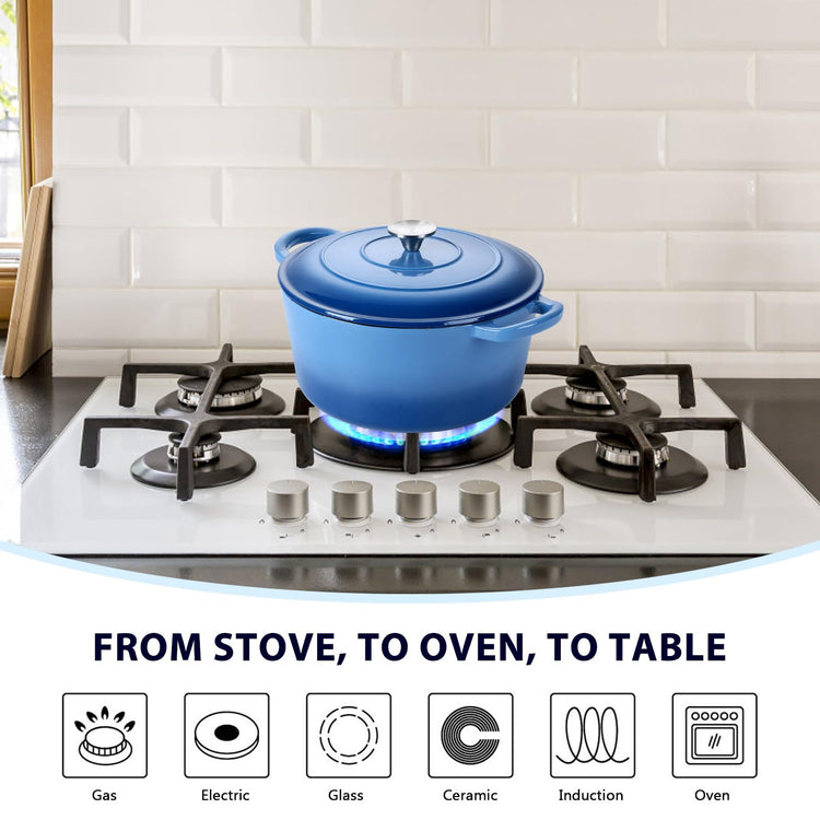 3 Qt Enameled Cast Iron Dutch Oven with Lid