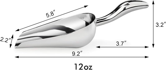 New Star Foodservice 1028515 Stainless Steel Bar Ice Flour Utility Scoop, 12-Ounce