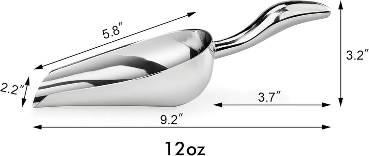 New Star Foodservice 1028515 Stainless Steel Bar Ice Flour Utility Scoop, 12-Ounce