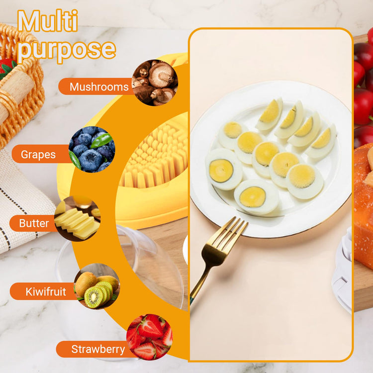 1 Pack Yellow Heavy Duty Egg Slicer with 3 Cutting Modes