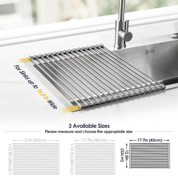 Roll Up Dish Drying Rack Over Sink