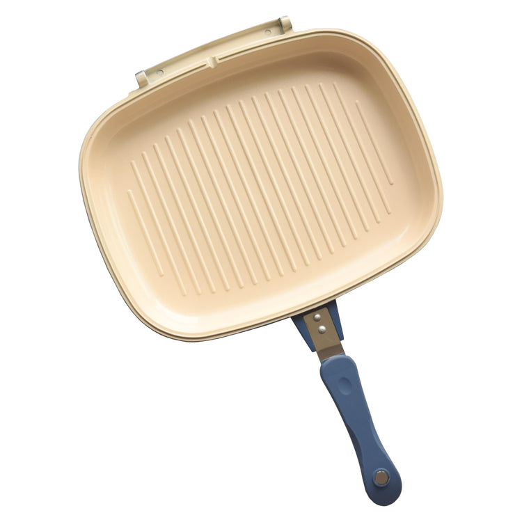 12-Inch Take-A-Part Double Skillet – Nonstick Ceramic Coated Frying Pan for All Stovetops (Gas, Electric, Induction, Ceramic) – Dishwasher Safe with Extra Silicone Seal