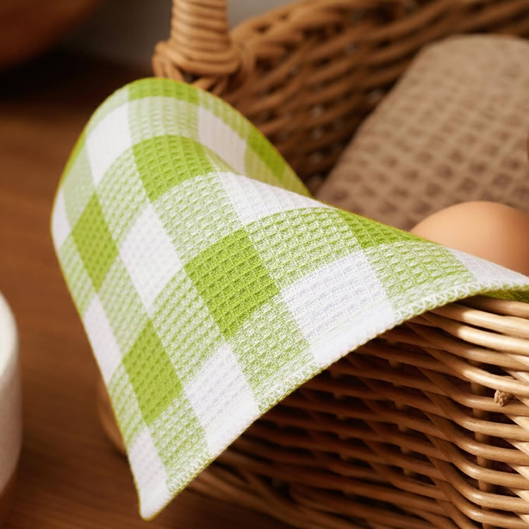 Waffle Weave Plaid Dish Cloths