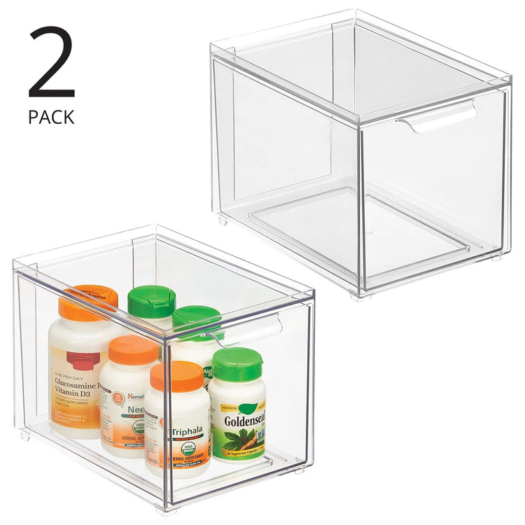 Plastic Bathroom Organizer Bin w (2 Count)