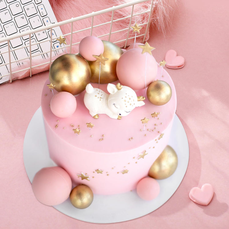 48 Pcs Balls Cake Topper Decorations Balloon Cupcake Toppers Foam Cake Topper Balls Cake Balls Decorations for Birthday Party Wedding Anniversary Cake Decorating (48 Count)