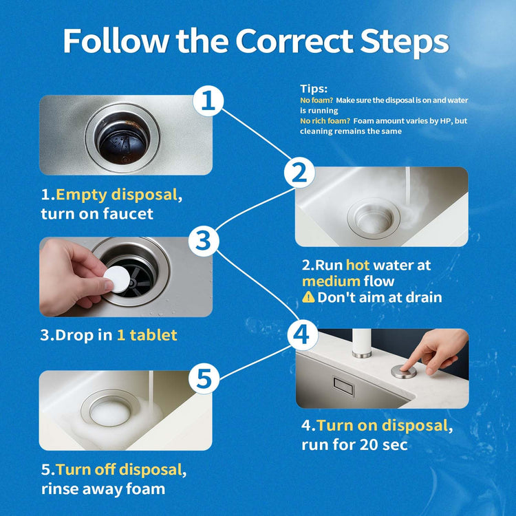 Garbage Disposal Cleaner and Deodorizer Tablets 20g 1 Year Supply Sink Cleaner (12 Count)