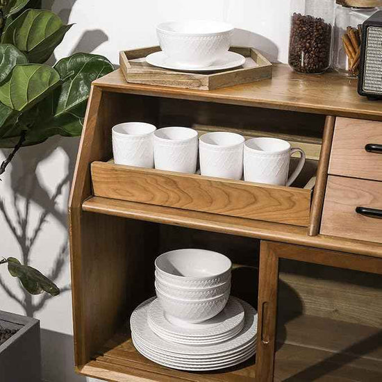 Stone Lain Alexandria 32-Piece Dinnerware Set Bone China, White