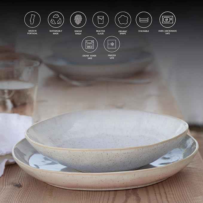 Casafina Ceramic Stoneware 18'' Oval Platter - Eivissa Collection, Sand Beige | Microwave, Dishwasher, Oven & Freezer Safe Dinnerware | Food Safe Glazing | Restaurant Quality Serveware