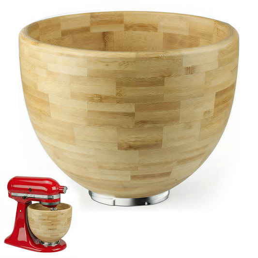 5 Qt Solid Wood Mixing Bowl Compatible with KitchenAid Tilt