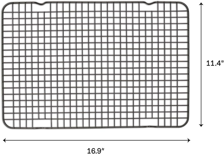 Great Jones Big Chill Wire Cooling Rack (Pepper) – 16.25" × 11.25" Heavy-Weight Aluminized Steel,Nonstick Baking Rack – Oven Safe 450 °F, Bacon & Cookie Cooling Rack – Fits Half Sheet Pans