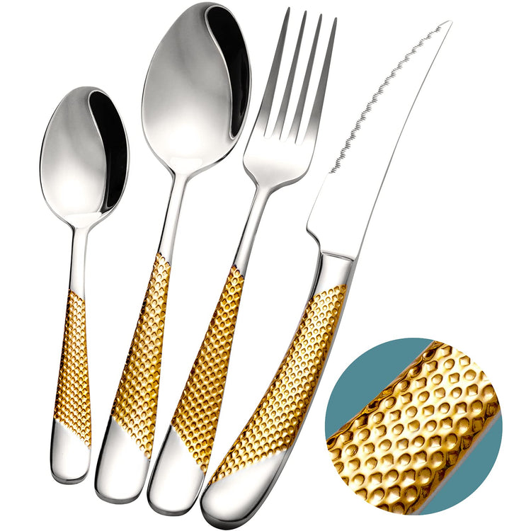 16 Pc Gold Silver Hammered 18 (4 Count)