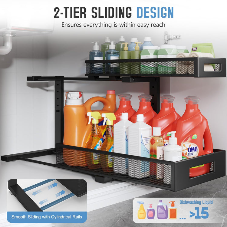 2 Pack 19IN Depth Under Sink Storage Organizer (2 Count)