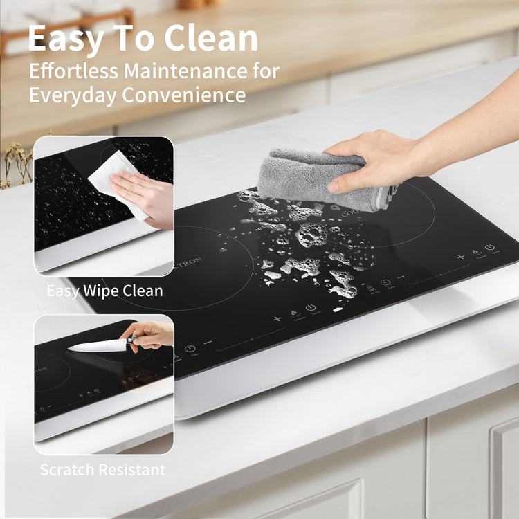 Double Induction Cooktop Burner with Fast Warm