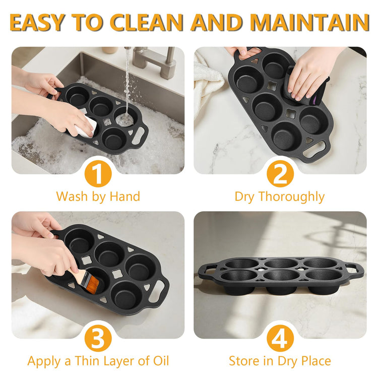 Pre Seasoned Cast Iron Muffin Pan (2 Count)