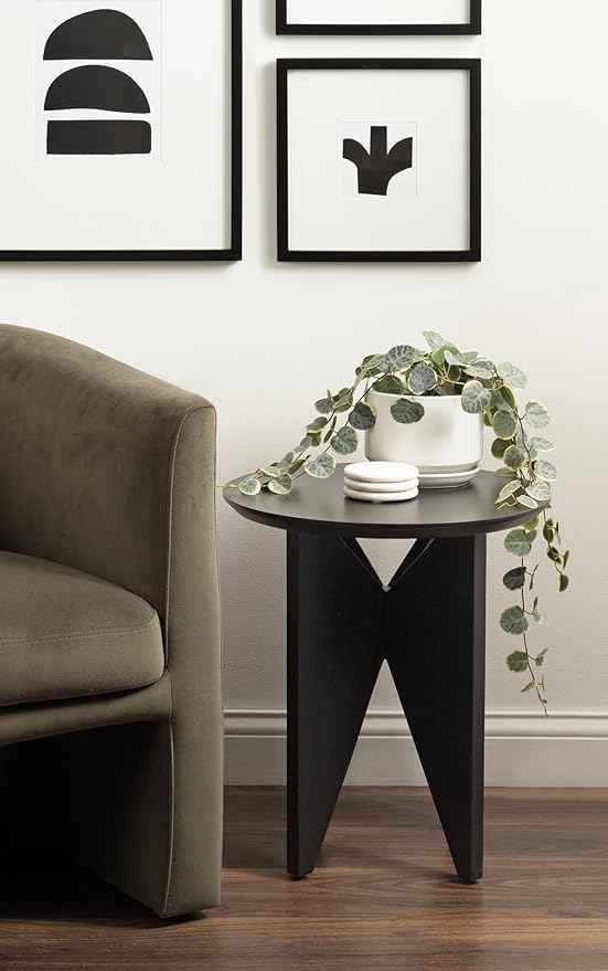 Kate and Laurel Faiza Modern Wooden Round Side Table, 18 x 18 x 20, Black, Transitional Wood End Table for Use as Bedroom Nightstand or Living Room Accent Table
