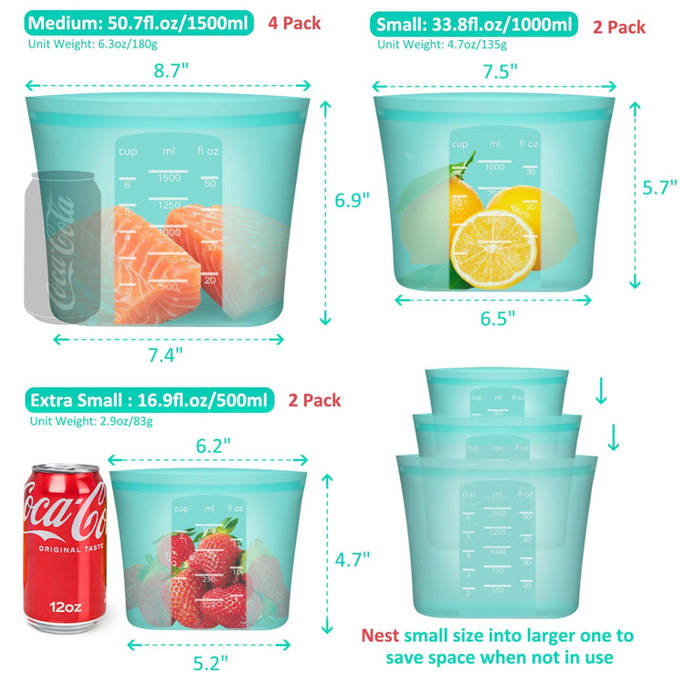 Reusable Food Bags (8 Count)