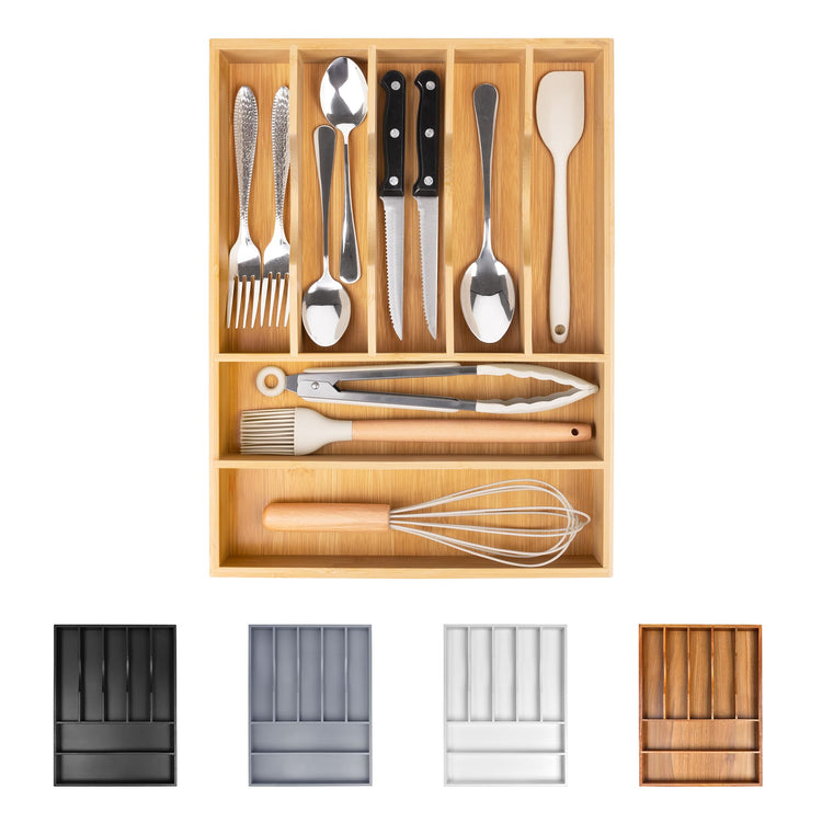 Bamboo Silverware Drawer Organizer