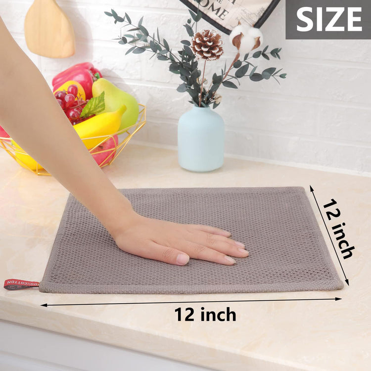 100% Cotton Waffle Weave Kitchen Dish Cloths 12 (12 Count)