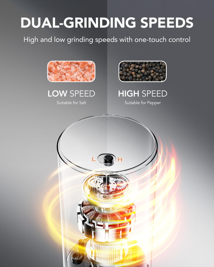 2 Speed Electric Salt And Pepper Grinder Set (2 Count)