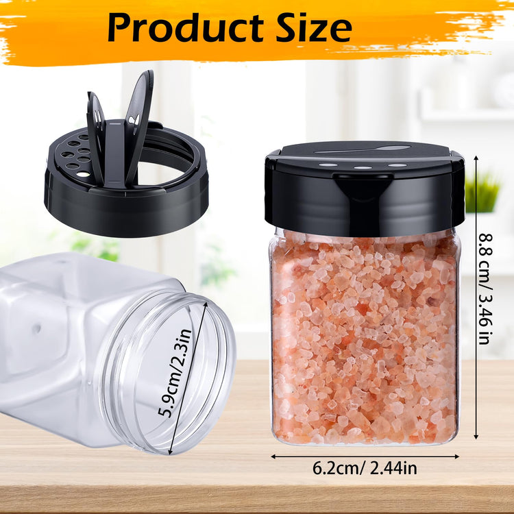 6.1 oz 30 Pack Plastic Spice Jars with Shaker Lids Clear Seasoning Containers Spice Bottles for Kitchen Storing Herbs Seasoning Powders (30 Count)