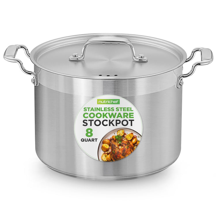 8 Qt Heavy Duty Stockpot with Stainless Steel Lid