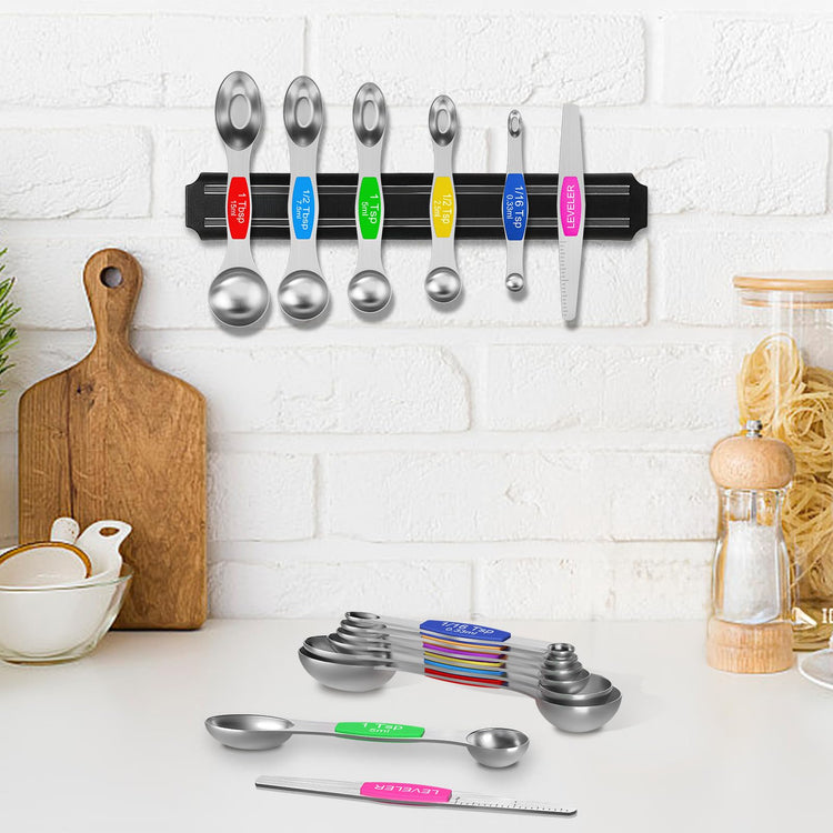 Stainless Steel Magnetic Measuring Spoons with Strong Magnets