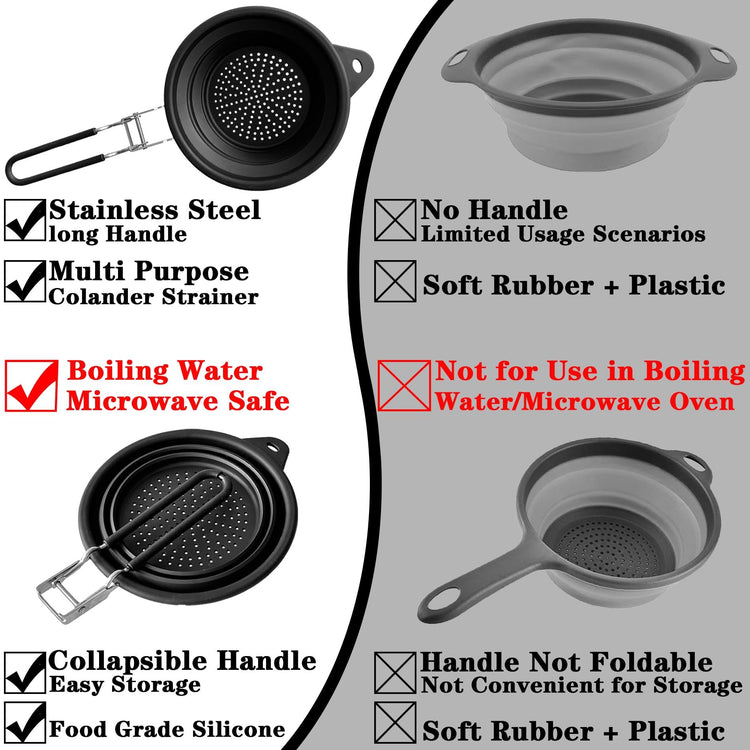 Silicone Collapsible Colander with Handle