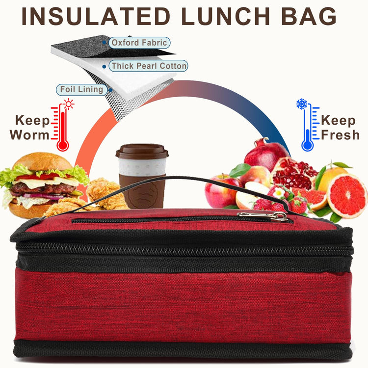 Small Insulated Lunch box Portable Soft Bag Mini Cooler Thermal Meal Tote Kit with Handle for Work & School
