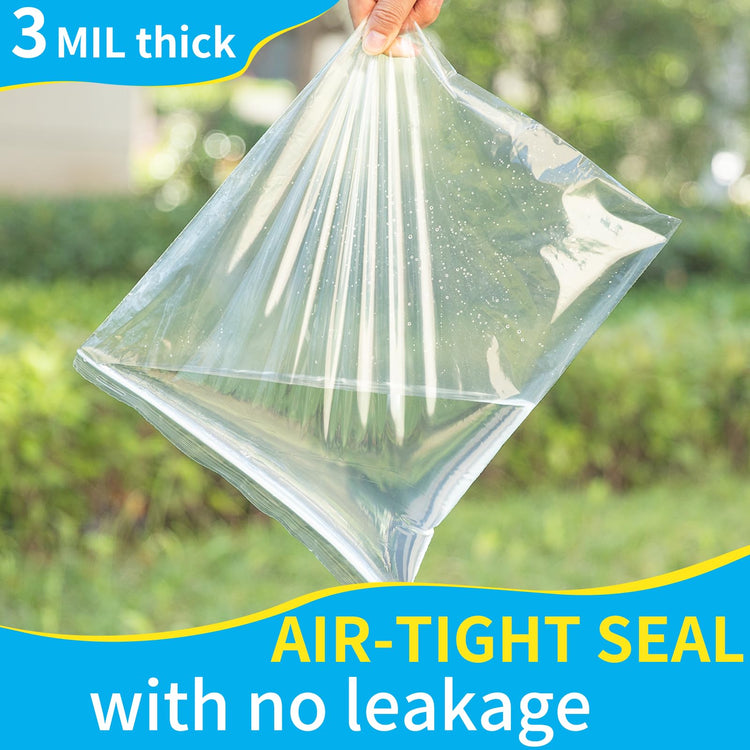 60Pcs 10"x13" Clear Large Plastic Zip Bag (60 Count)